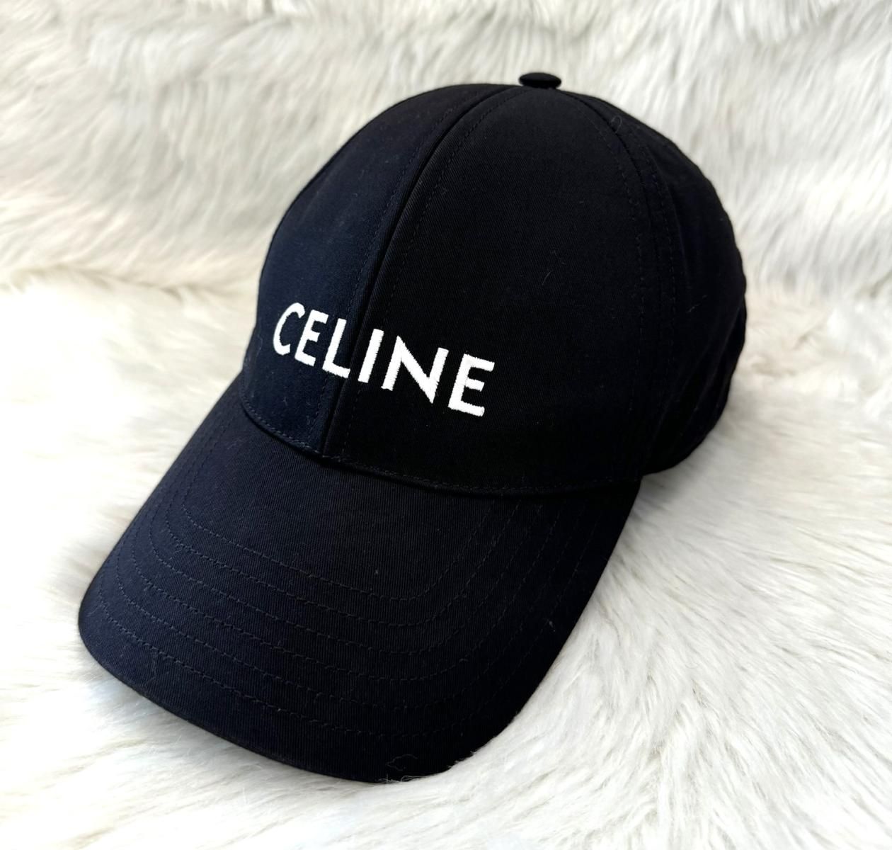 CELINE （セリーヌ） ﾍﾞｰｽﾎﾞｰﾙ ｷｬｯﾌﾟ 帽子 キャップ ロゴ刺繍 ブラック