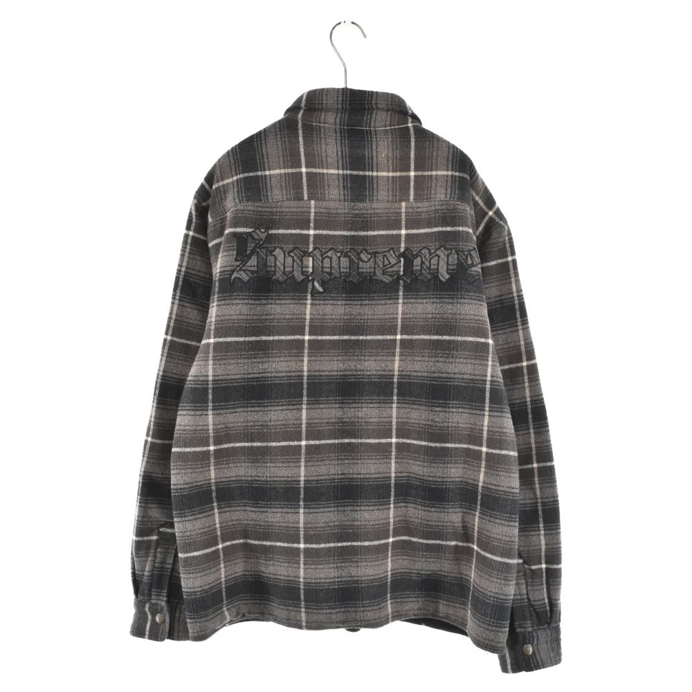 SUPREME (シュプリーム) 22AW Shearling Lined Flannel Shirt シャドウプレイドフランネルジップシャツ  チェック ブラック