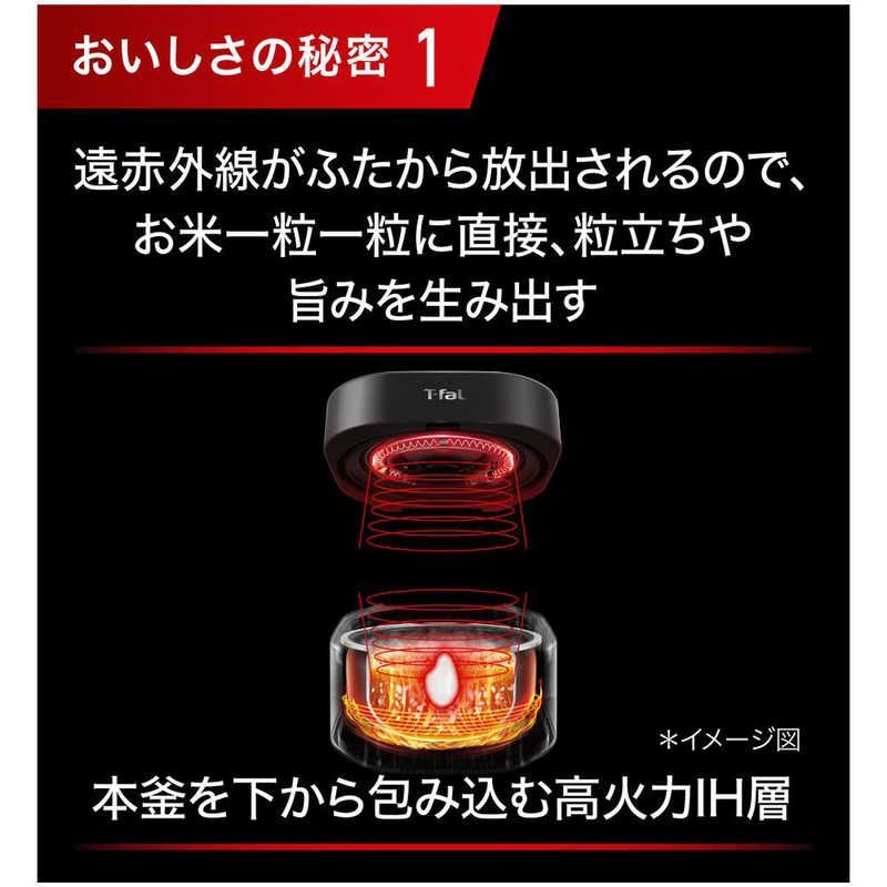 男性的な T-fal 炊飯器 3.5合 ザ ライス 遠赤外線IH ブラック RK8818JP 【品質保証】