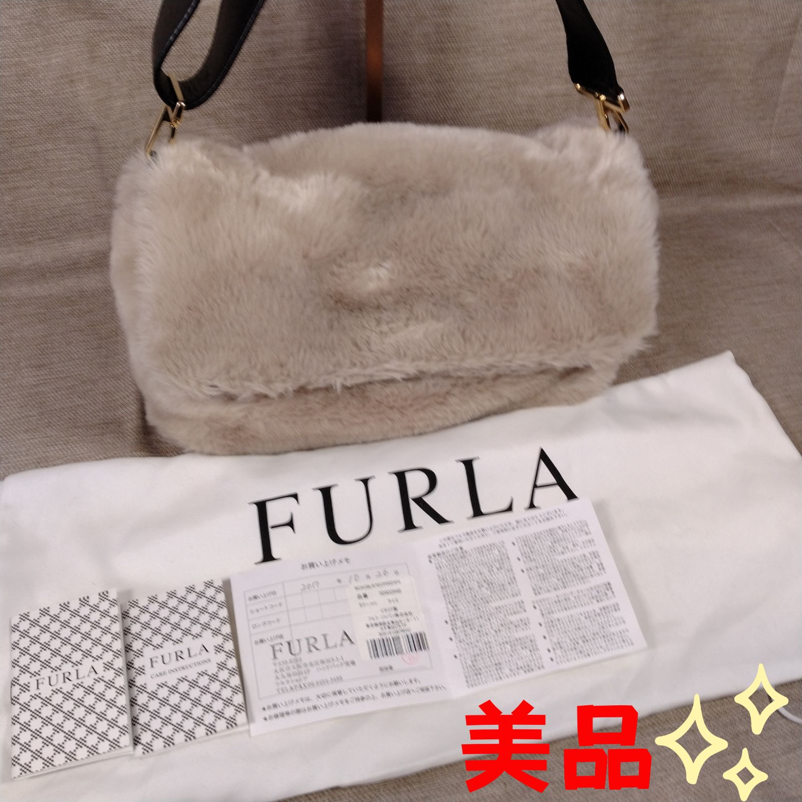 良品✨《人気》FURLA フルラ ファー ショルダーバッグ ハンドバッグ - メルカリ