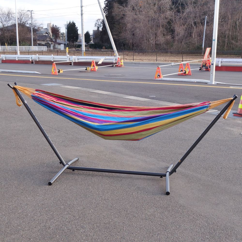 売れ筋 美品 ビブレ Vivere 自立式 ハンモック ダブルサイズ キャンプ