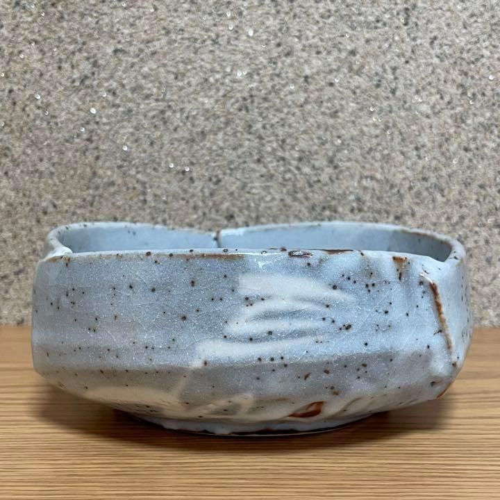 日本製》赤津焼☆皿揃6枚 湯呑5客 幾何学模様 和柄 年代物 土物