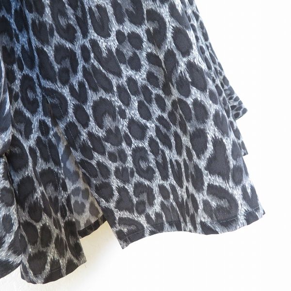 Leilian レリアン レオパード柄 シャツ ワンピース size11/黒ｘ茶x紺 ◇■ ☆ fic2 レディース 全国無料，豊富な