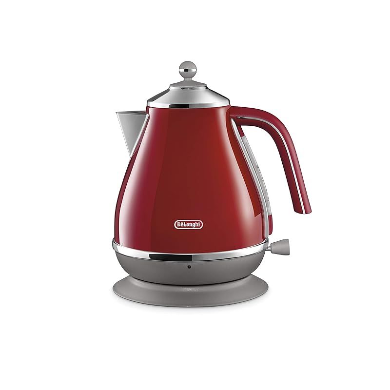 DeLonghi デロンギ De Longhi電気ケトル アイコナ キャピタルズ KBOC1200J-R ステンレス 1.0L 見やすい水量計 異物混入防止フィルタ 空だき防止機能 簡単お手入れ トーキョーレッド ファミリー登録で3年 1