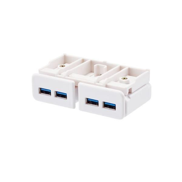 （まとめ）LIHITLAB 机上台用 USB3.0ハブ A-7337-0〔×5セット〕