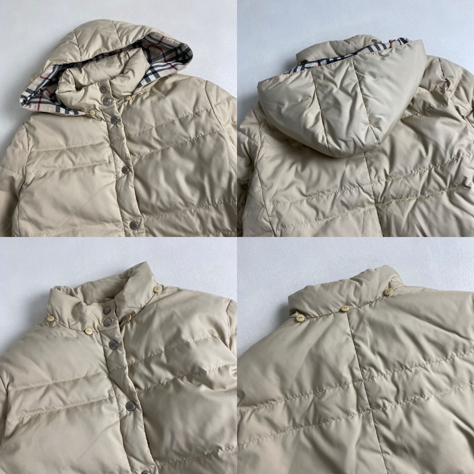 美品　バーバリーロンドン　ダウンジャケット　40　　　 2way　ノバチェック バーバリーロンドン ダウンジャケット 40 赤 ノバチェック