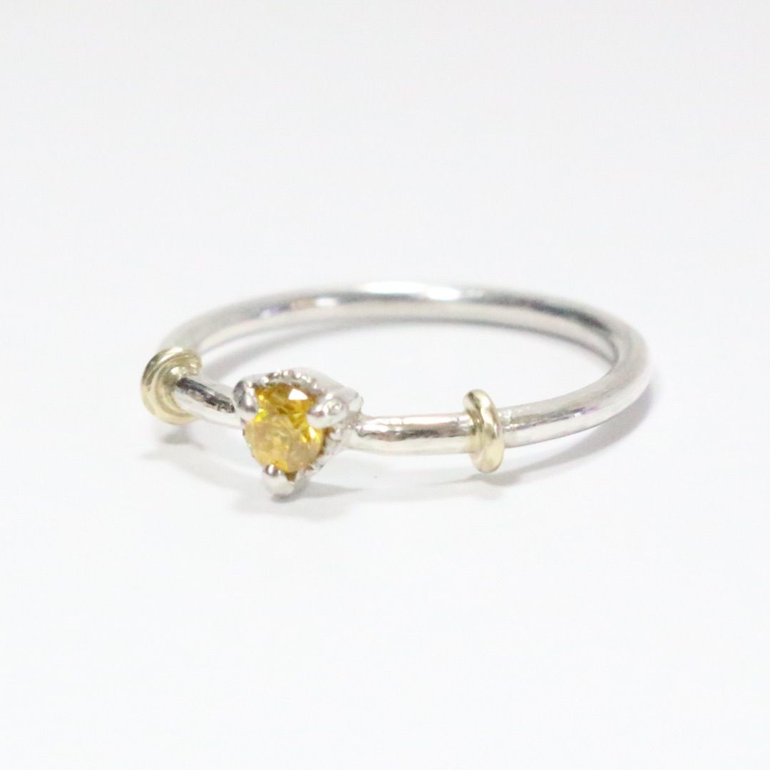 チカチカ！幻惑の石∀スファレライトのK10小ワッカシルバーリング約9.5