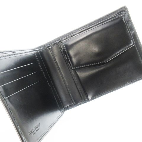 Dolce & Gabbana 黒 二つ折り財布 新品箱付き ドルチェ&ガッバーナ ドルガバ DOLCE&GABBANA 二つ折り財布
