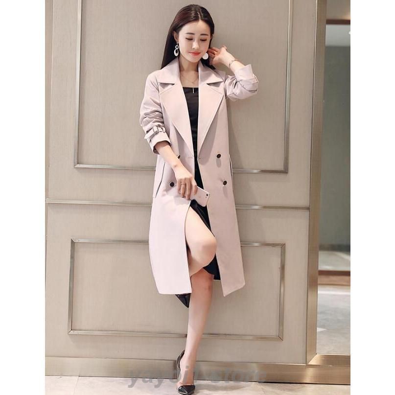 新作大登場！ 送料無料 スプリングコート トレンチコート ジャケット ロングジャケット 膝丈 べルト付き レディース 春コート 秋 ロングコート 入園式 5400円以上で送料無料！