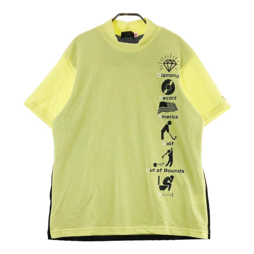サイズ：4 DANCE WITH DRAGON ダンスウィズドラゴン 2023年モデル モックネック半袖Tシャツ  イエロー系 [240101242141]# ゴルフウェア メンズ ストスト