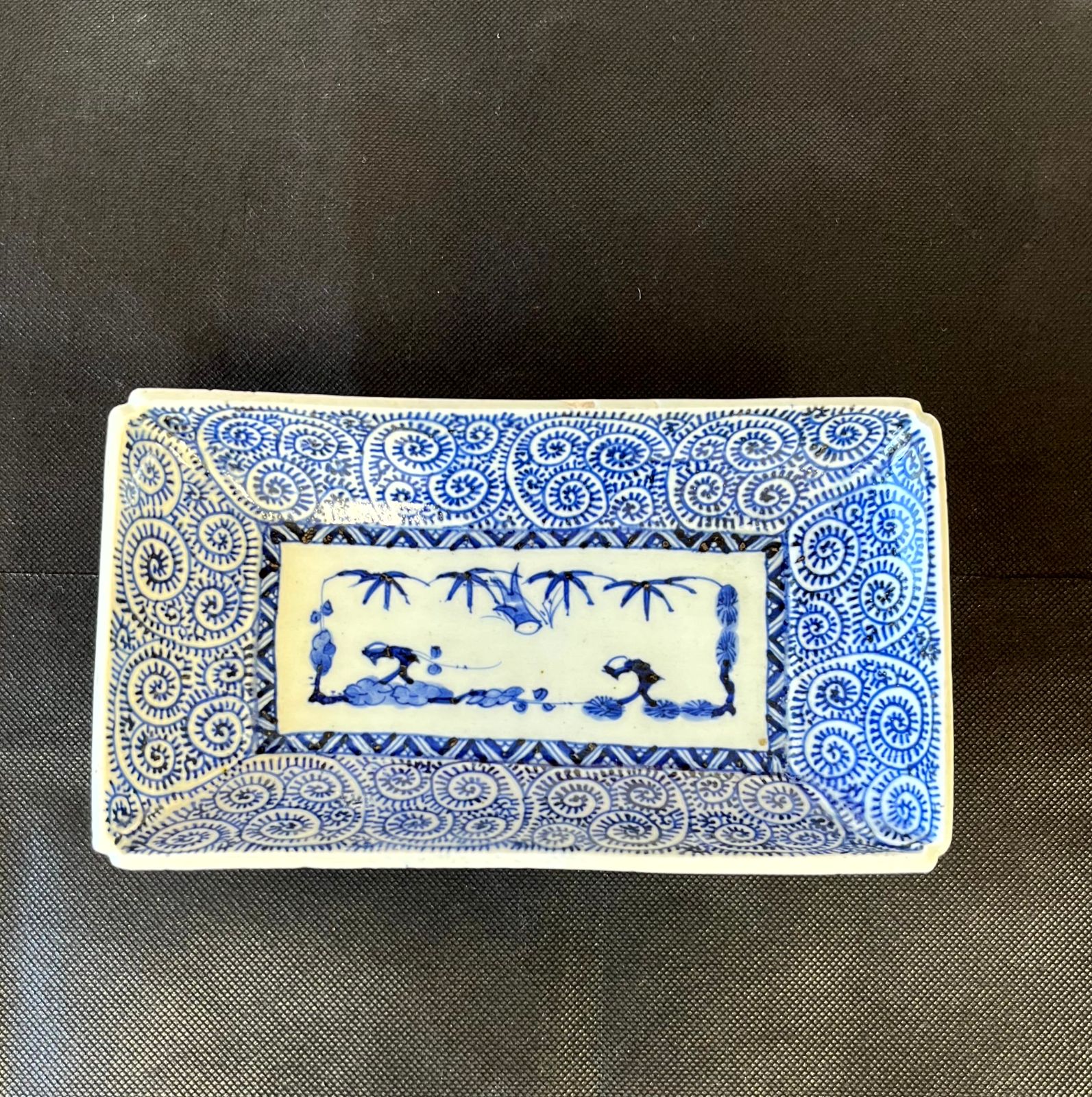 古伊万里 富貴長春 蛸唐草 長皿 11.5cm×20cm 5枚セット 0005