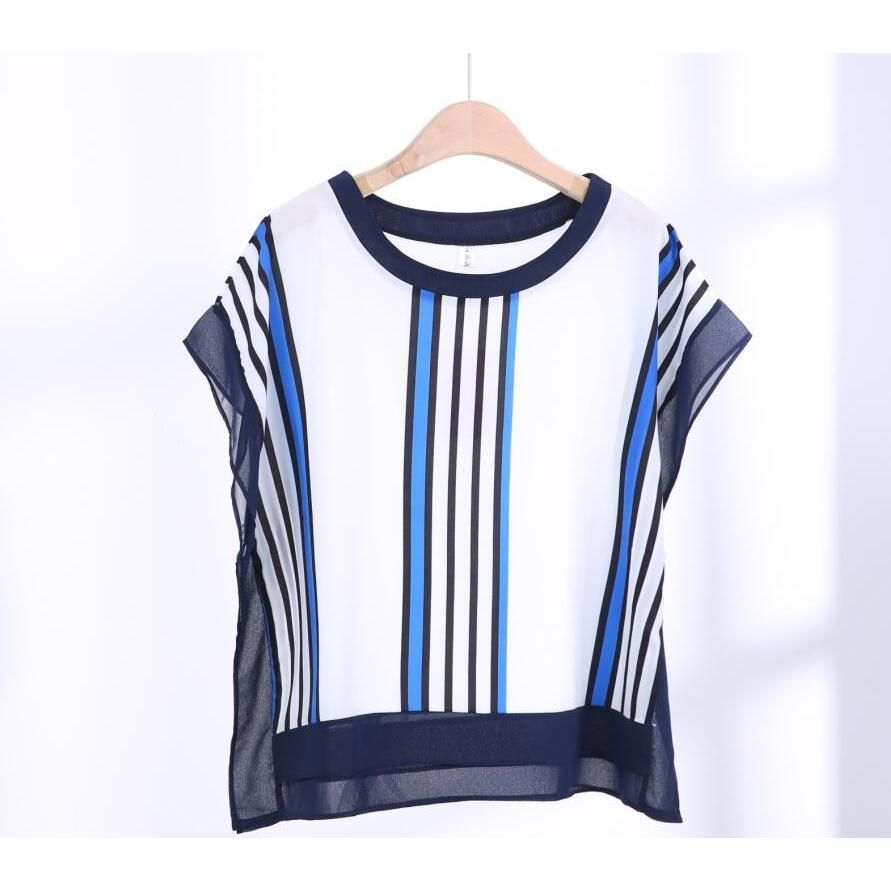 ブラウス レディース 夏 ス シフォンブラウス 半袖 Tシャツ プリント ゆったり 体型カバー シフォン シャツブラウス 大きいサイズ 夏物 40代 sgkt1820.jpg