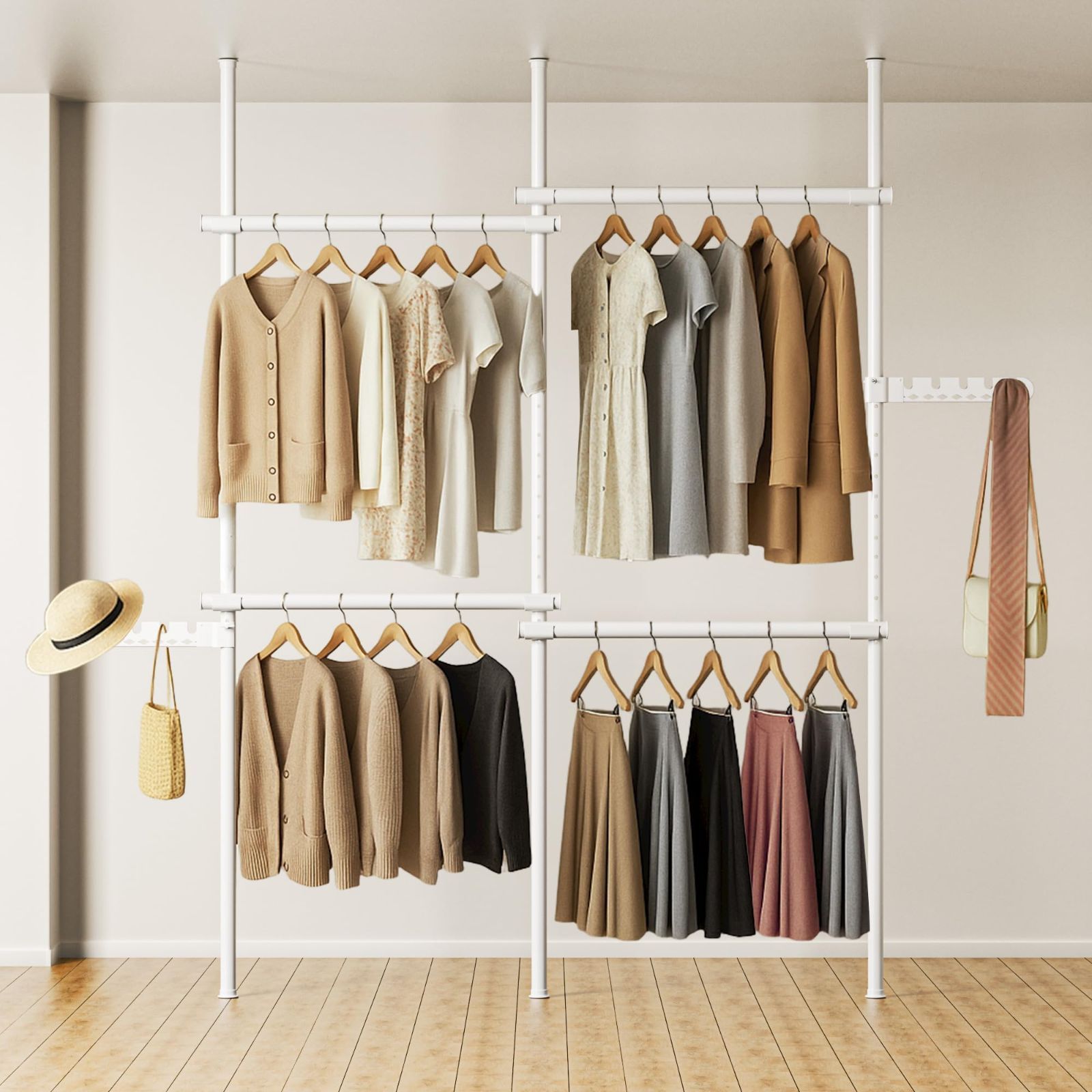 ハンガーラックハンガーバー、ポール、ハンガー、ヴィンテージ 衣装