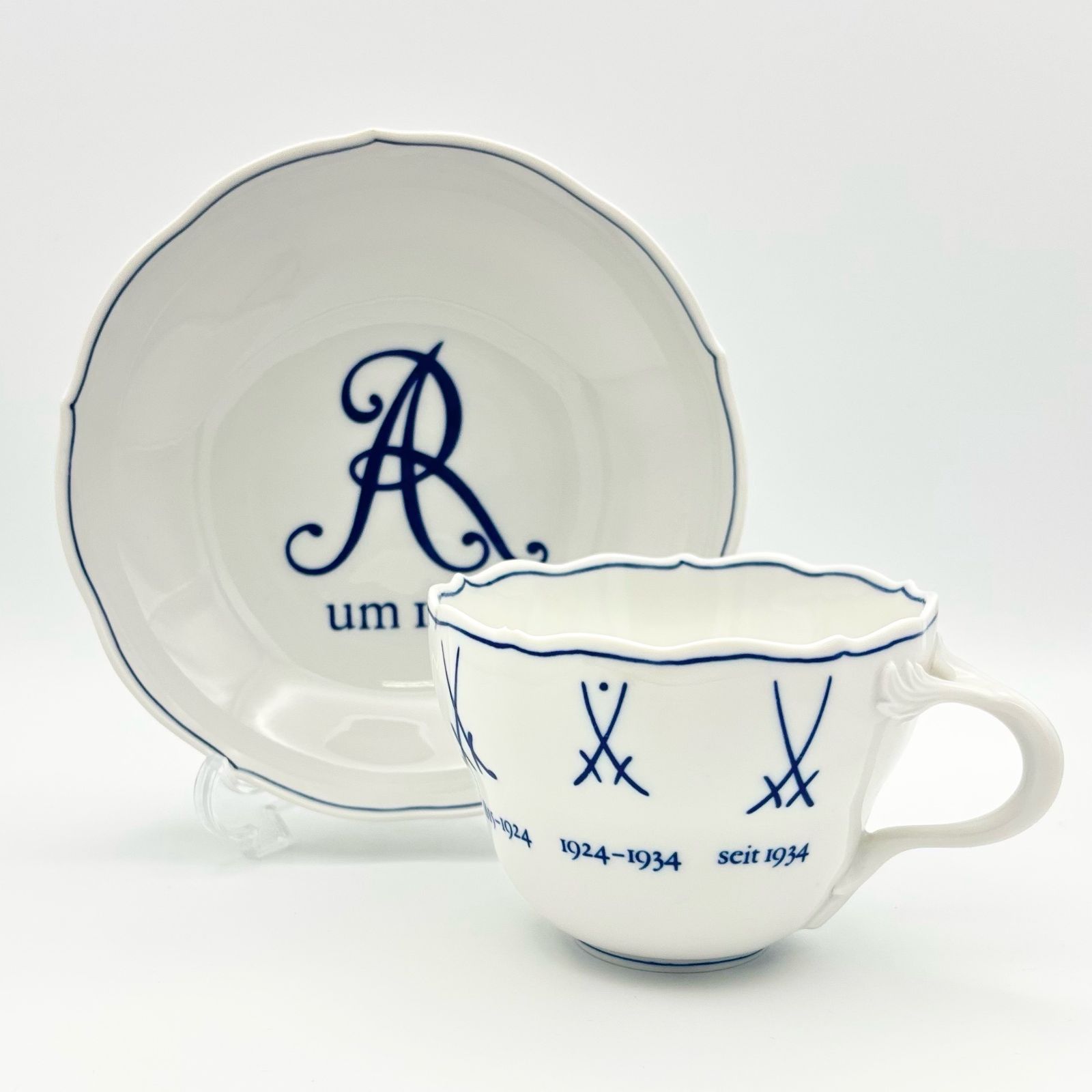 MEISSEN/マイセン 双剣マーク ティーカップ＆ソーサー 2客セット ペア