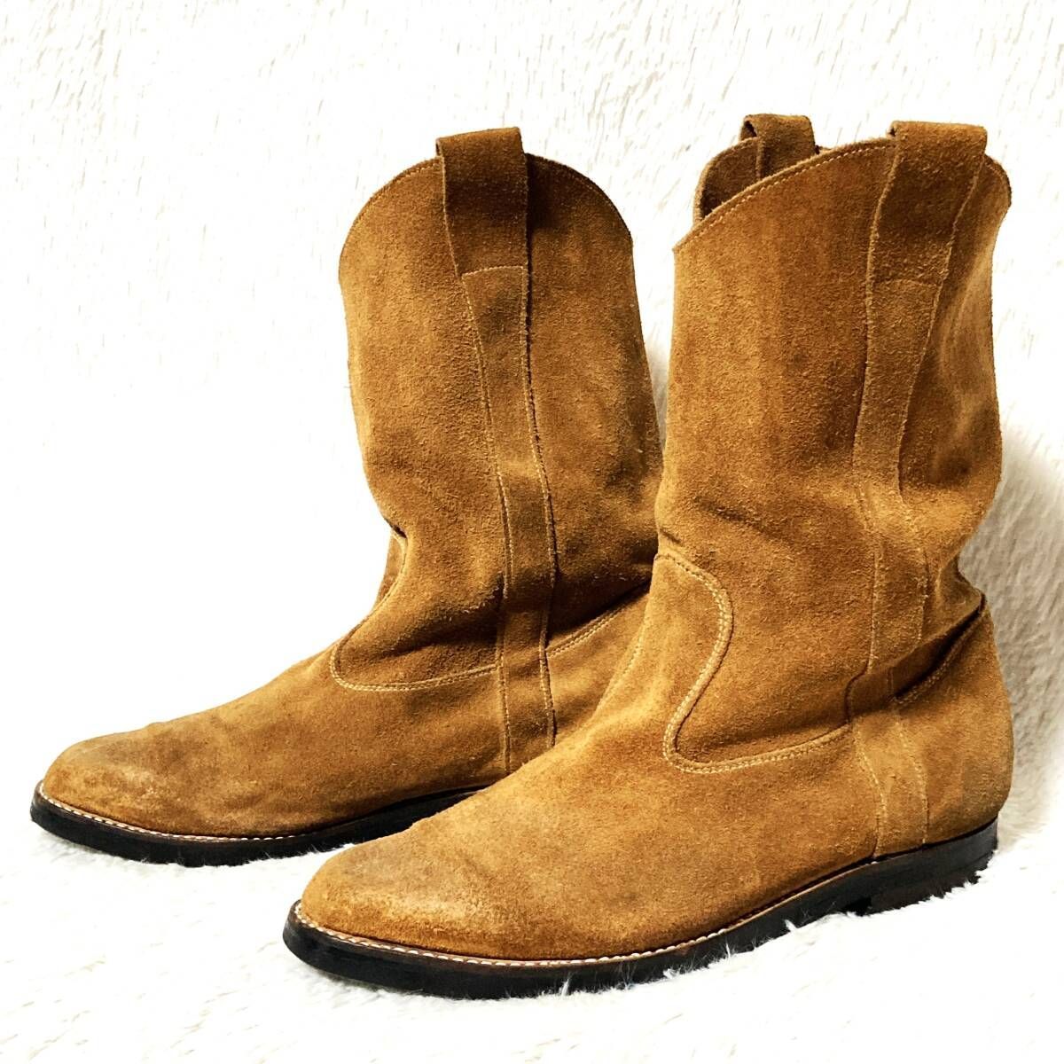 Martin Margiela 10 00s archive 入手不 初期 ここのえ期 本人期 ペコスブーツ スエードレザー ドレープ 茶 43 マルタンマルジェラ