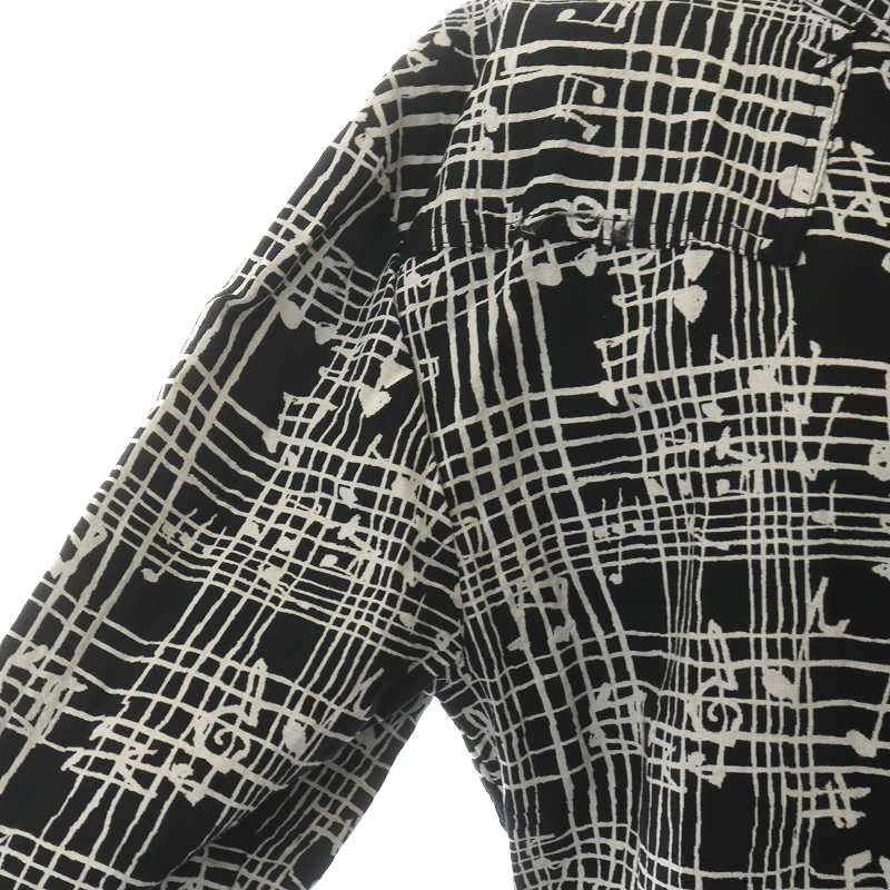 狂気を帯びて交わる五線のロングシャツ　hazama 7/1まで限定販売】ハザマ hazama 狂気を帯びて交わる五線の