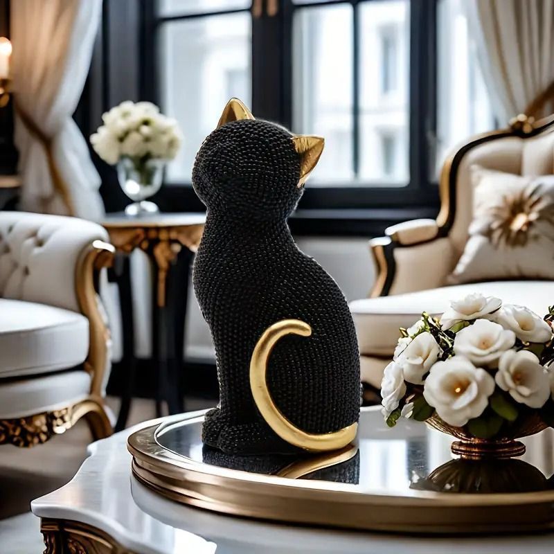 置物 オブジェ オーナメント 猫 ねこ ネコ キャット 黒猫 ビーズ 装飾品 フィギュア 北欧 おしゃれ モダン シンプル かわいい キュート 癒し 玄関 リビングルーム ダイニング 寝室 子供部屋 