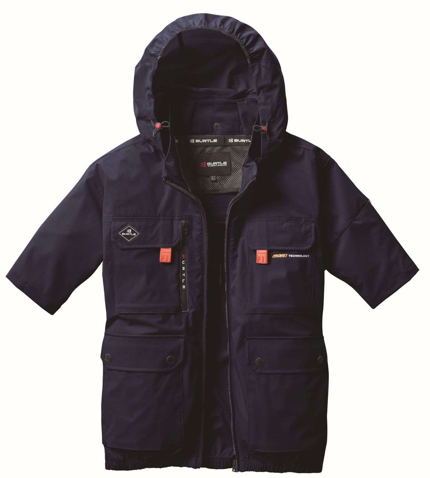 BURTLE バートル エアークラフト半袖ブルゾン RENEWAL(ユニセックス) 春夏用 ネイビー AC2036 3 XXL [ネイビー] [2XL]