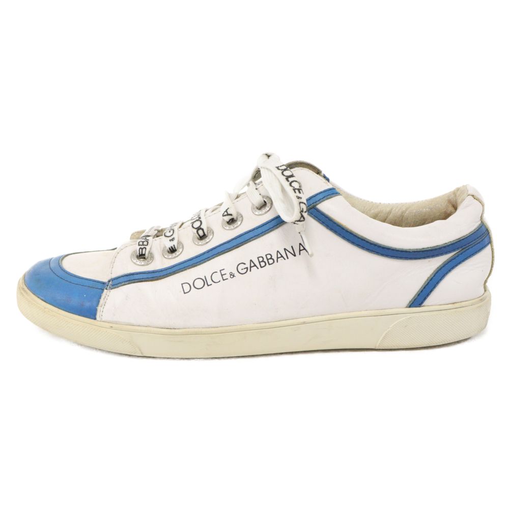 DOLCE u0026 GABBANA (ドルチェアンドガッバーナ) ロゴプリント レザーローカットスニーカーホワイト