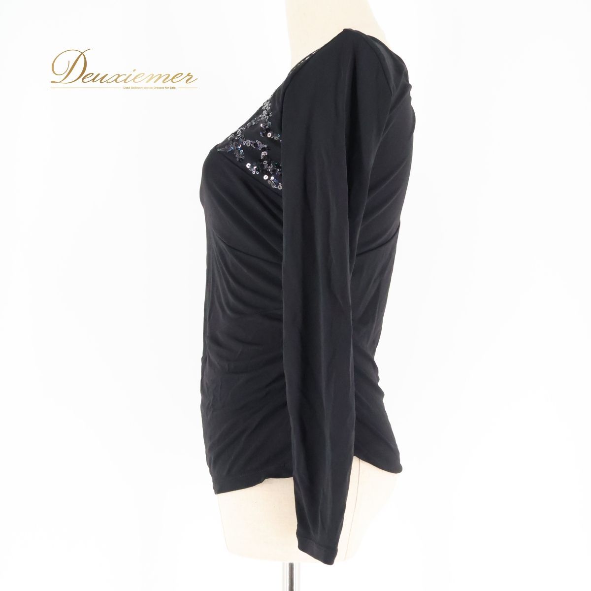 チャコット 社交ダンス 黒トップス B1386【チャコット】ML対応/黒