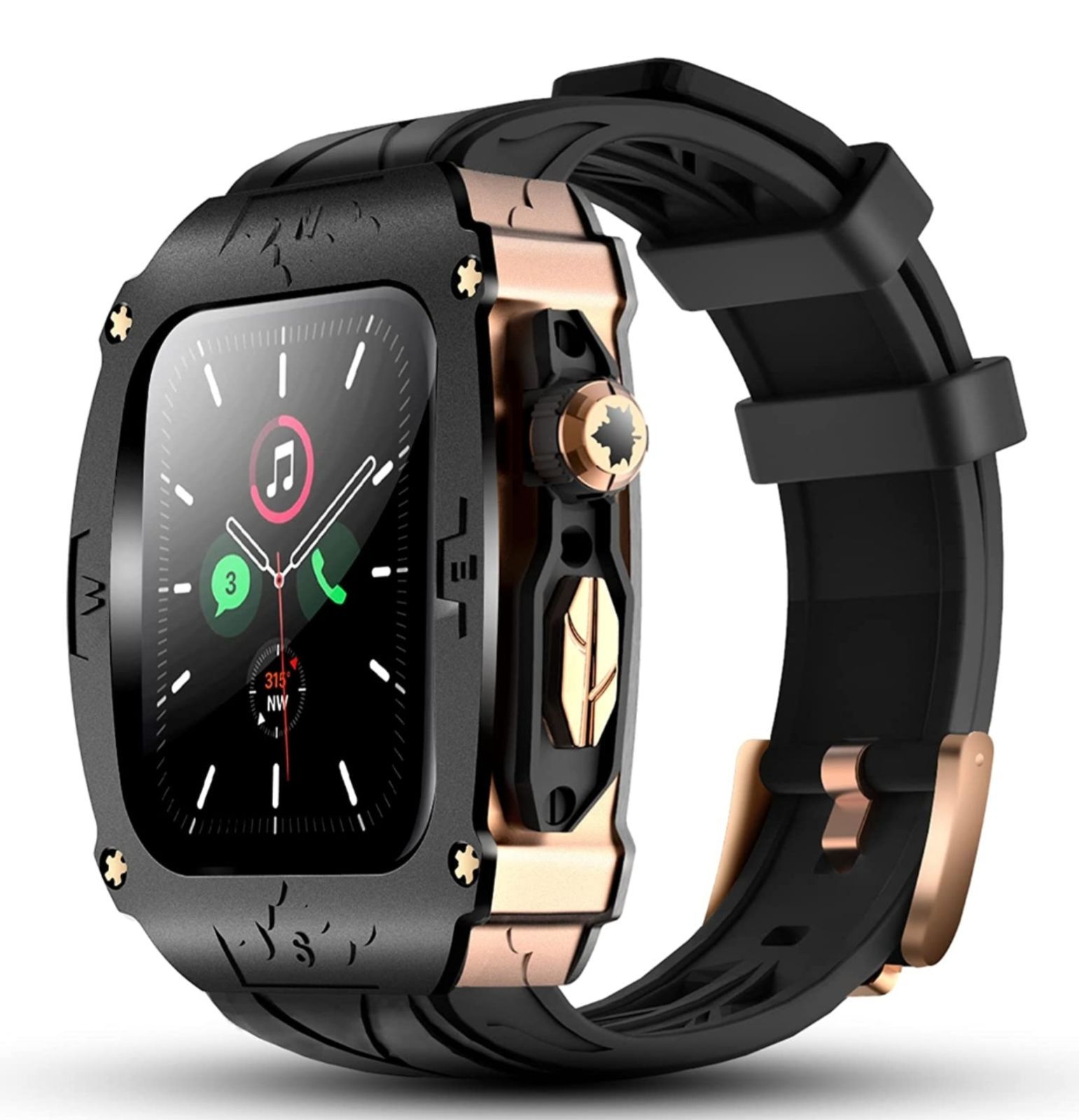 組み合わせ自由自在 AppleWatch 8 7 45mm6SE44mmバンドカバー付高耐久