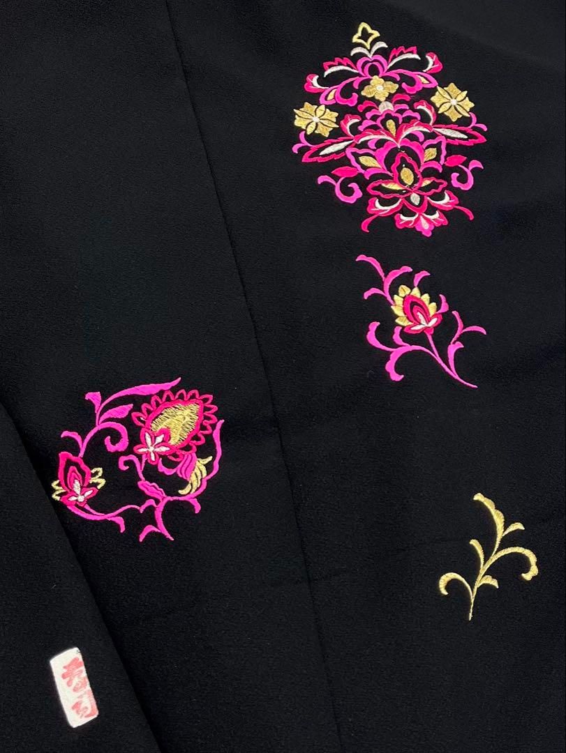 付け下げ訪問着 共八掛 仮絵羽 未仕立て 刺繍 正絹 舞台衣装 大衆演劇 