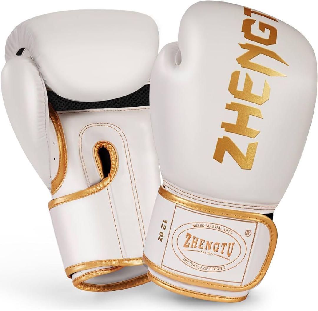 Fairtex キックボクシンググローブ 8oz ホワイト（TOP KING 本革
