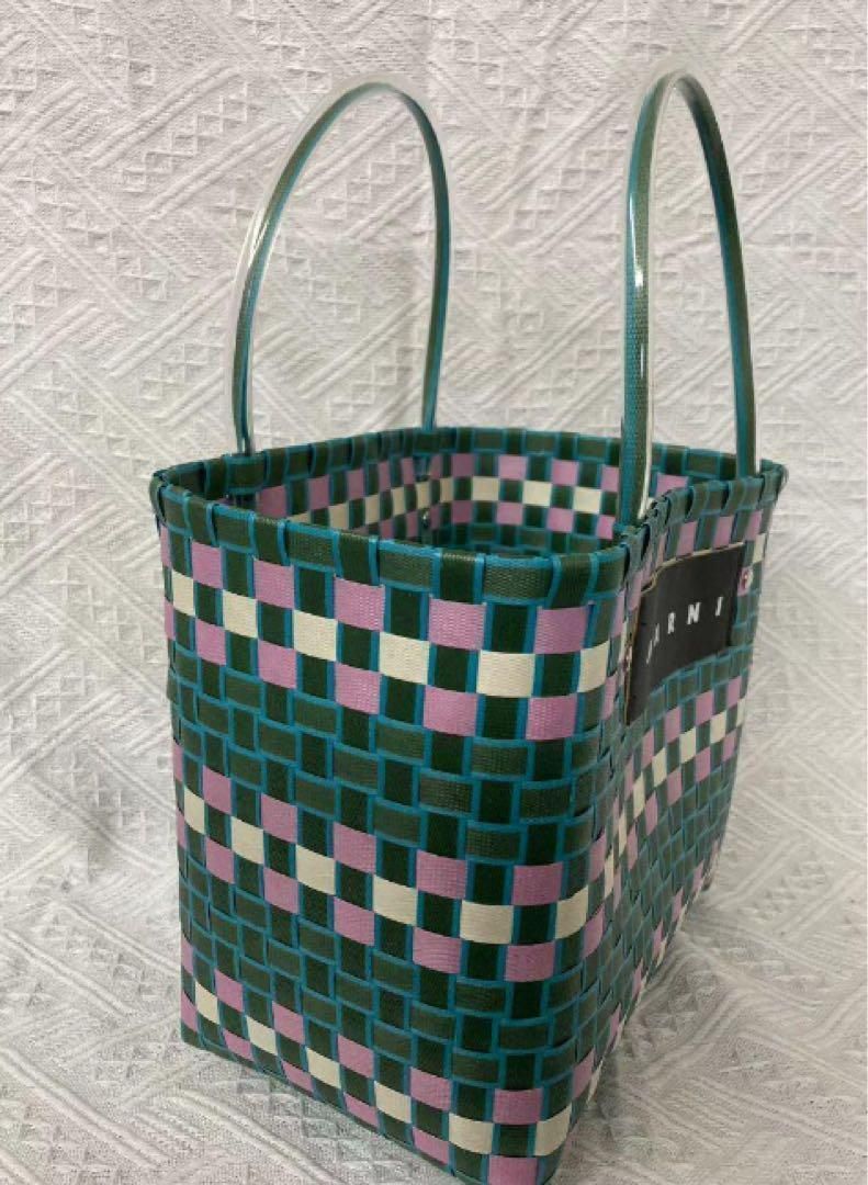 MARNI マルニ かごバッグ ピクニック モザイクグリーン U8825  