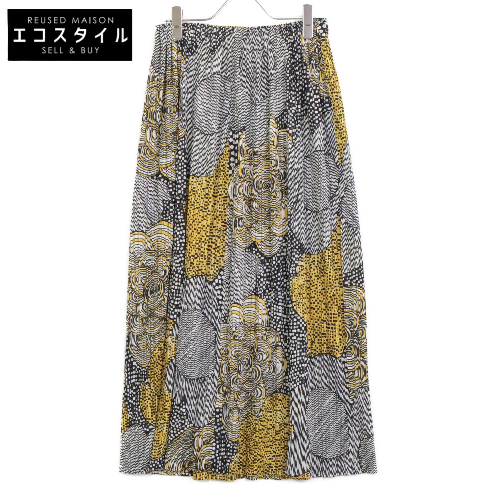 PLEATS PLEASE プリーツプリーズ 18AW PP83-JG715 ｸﾞﾚｰ×ｲｴﾛｰ 総柄 ﾌﾟﾘｰﾂ ﾌﾗﾜｰｽｶｰﾄ 3