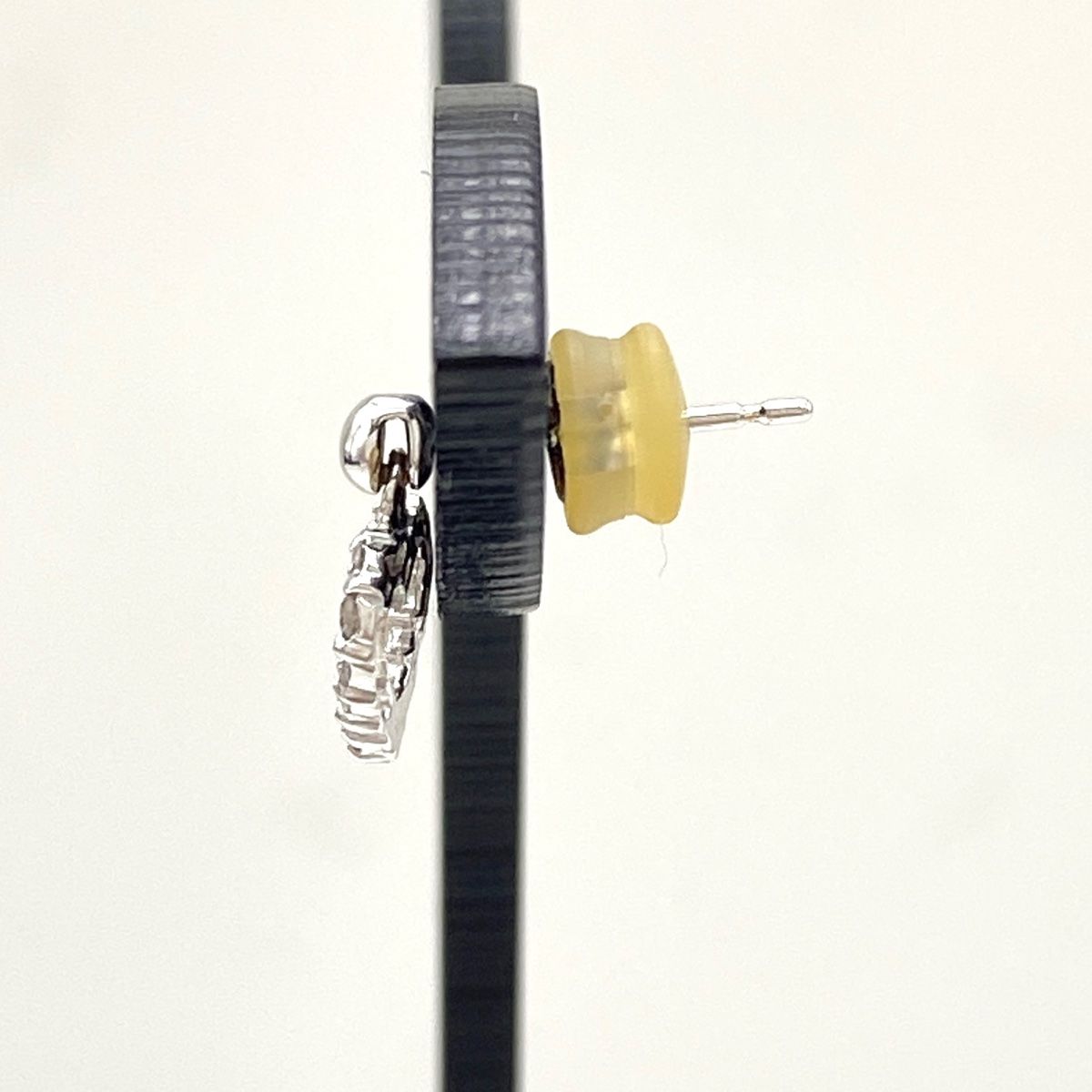 ハートモチーフ デザインピアス WG ホワイトゴールド メレダイヤ ダイヤモンド ピアス K18 K14 WG レディース