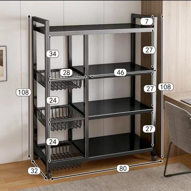 キッチンラック着床多層野菜バスケット収納棚 電子レンジオーブン棚収納棚