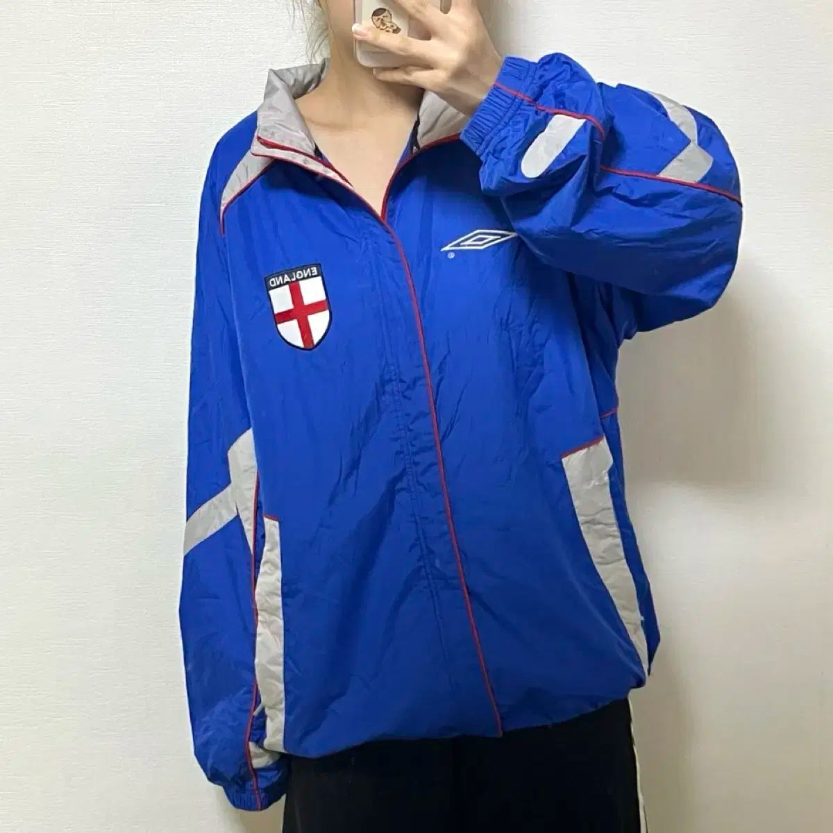 【雷市場（ポンジャン）商品韓国直送】 大隊長 ヴィンテージ オールド umbro(アンブロ) イングランド 青 ウインドブレーカー