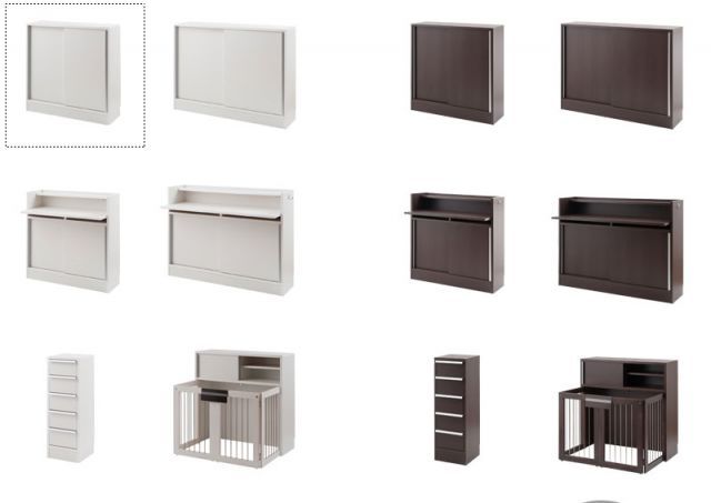 カウンター下収納90引戸 ホワイト