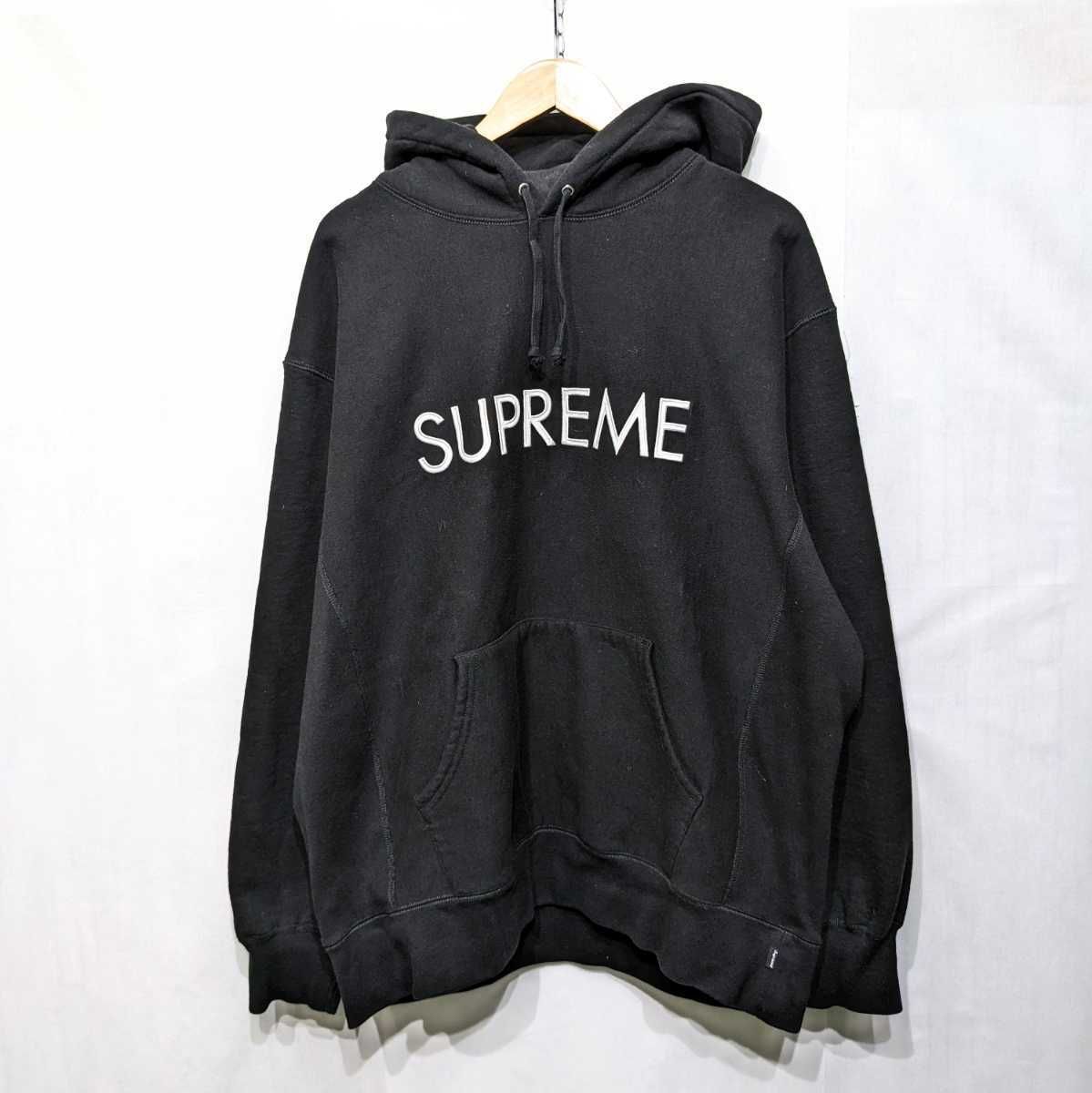 22AW SUPREME Capital Hooded Sweatshirt Black パーカー サイズXL