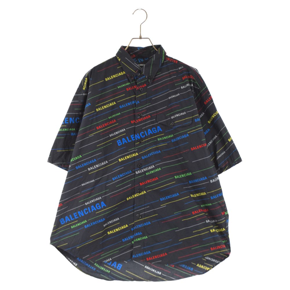 BALENCIAGA ショートスリーブ総柄ポケット半袖シャツ