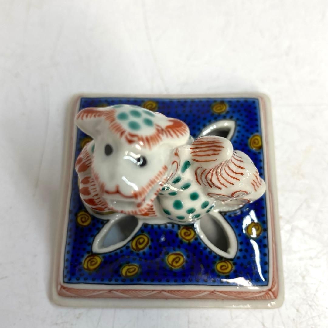 専用　九谷八十吉　獅子香炉　共箱　高さ14.5㎝　東Y7-1003②トヒチ 九谷 昭一郎 色絵 獅子香炉 共箱 トヒチ 高さ14㎝ 東な6-0427①