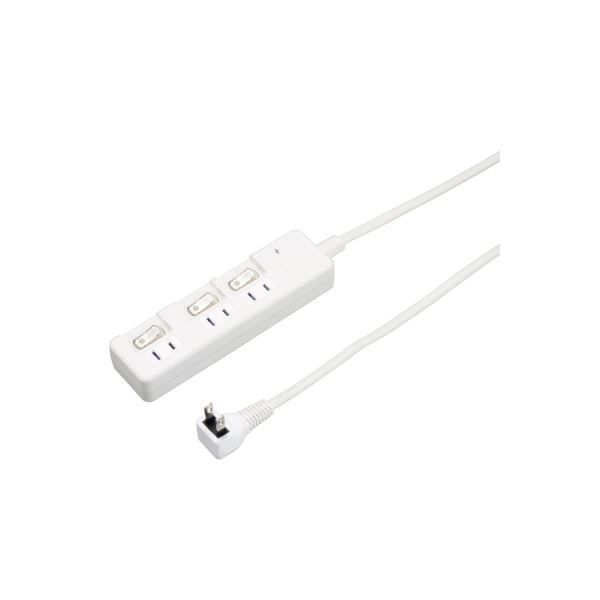 YAZAWA 雷ガード付 3個口 節電タップ 3m ホワイト H8KS333WHX5