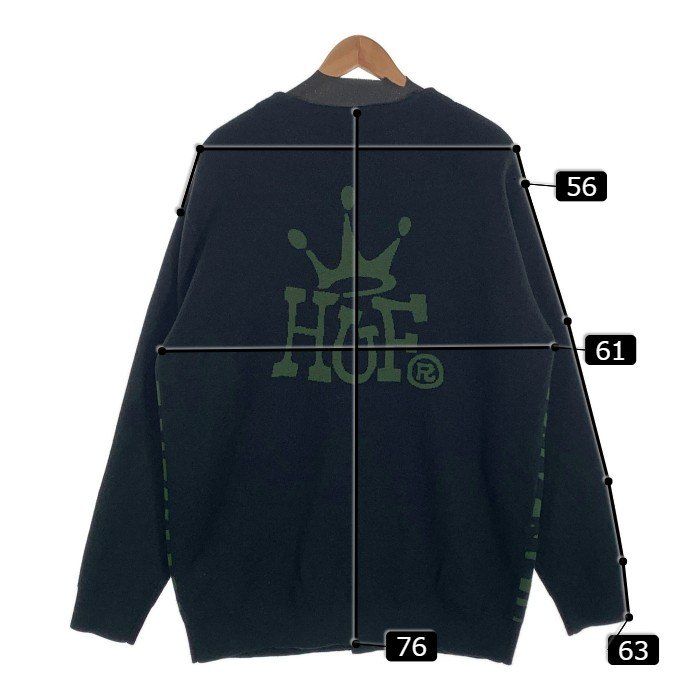 HUF ハフ CROWN CARDIGAN クラウン ニットカーディガン ゼブラ
