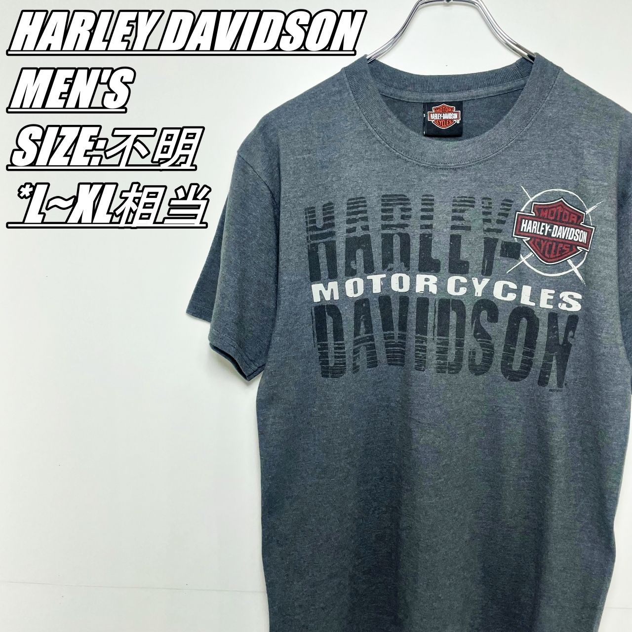 【US古着･16年】HARLEY DAVIDSON　ハーレーダビッドソン　プリントTシャツ　メンズ　サイズ表記不明　L~XL相当　グレー