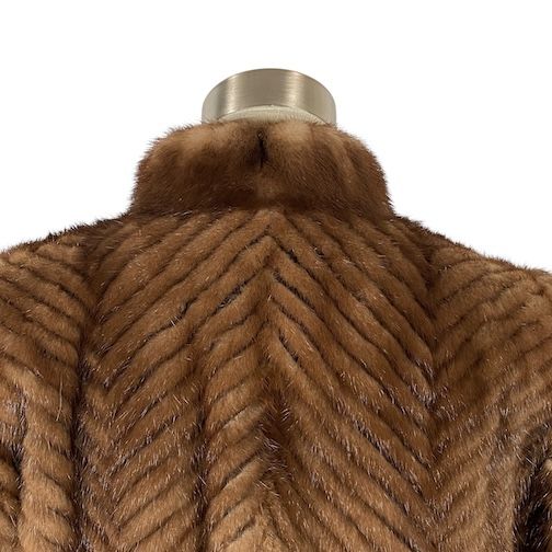 毛皮コート 11号 ブラウン ファー 中古】ファーコート ミドル ハーフ