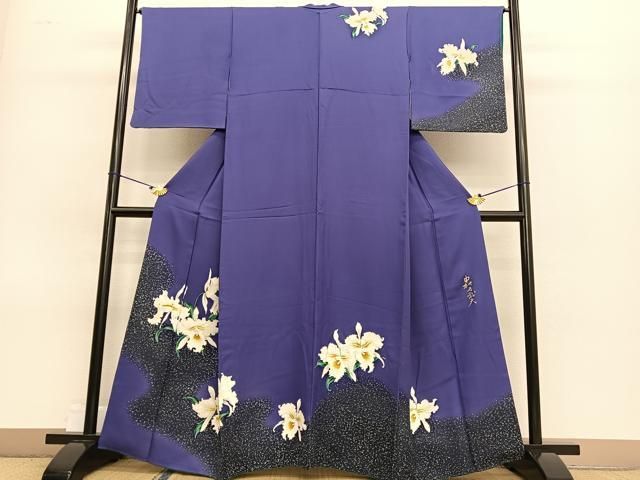 平和屋着物●皇室デザイナー　中村乃武夫　訪問着　カトレア　正絹　逸品　BAAT8716hv 平和屋着物○皇室デザイナー 中村乃武夫 訪問着 カトレア 正絹 逸品