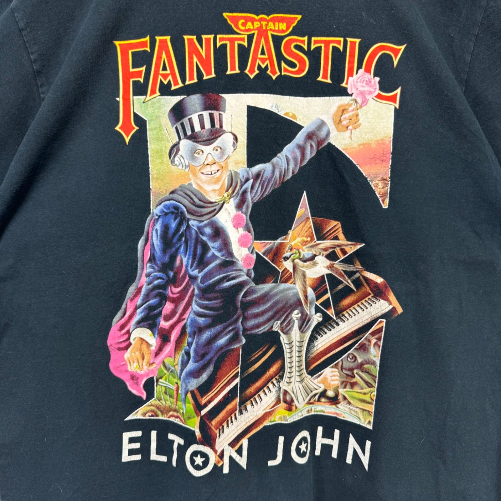 2XL ELTON JOHN エルトンジョン Captain Fantastic Tシャツ ポップ ロック バンT バンドT 古着 - メルカリ