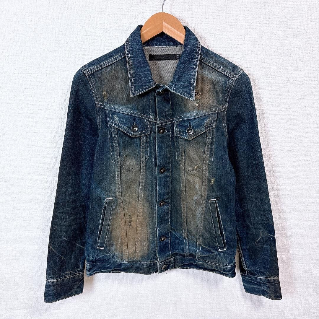 FUGA フーガ ダメージ加工 デニムジャケット 44