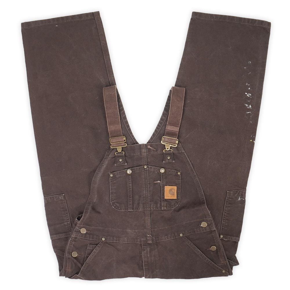 カーハート Carhartt 00s 2000年代 ダブルニー ダックオーバーオール ワーク WIP USA ヴィンテージ アメリカ 古着 メンズ オーバーオール ダークブラウン W34 L30【中古】