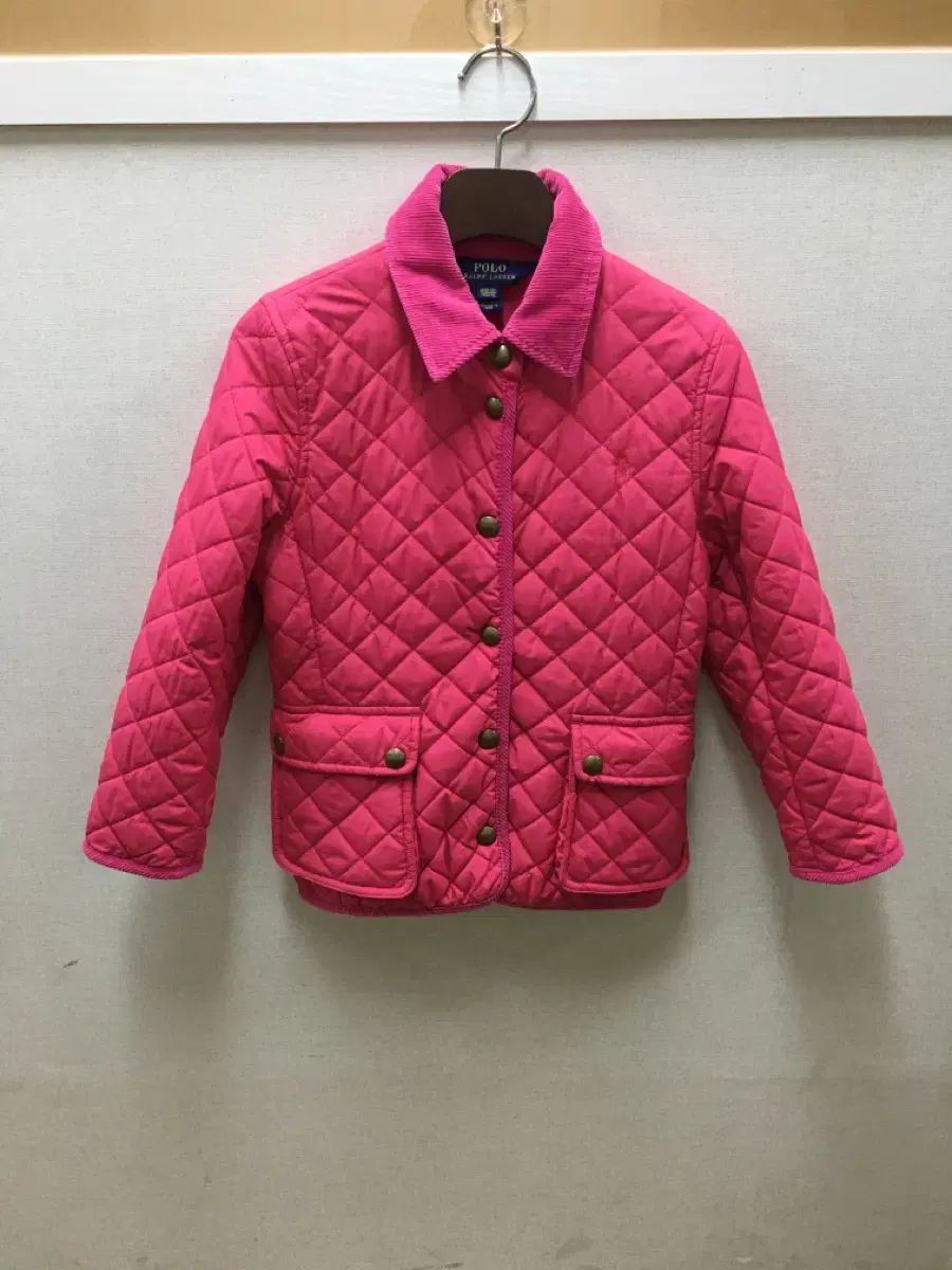 ( 140 ホー) POLO RALPH LAUREN(ポロラルフローレン) 正規品 ジーンピンク キルティングジャケット 女の子用ジャンパー