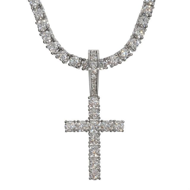 モアサナイト クロスペンダントトップ Moissanite シルバー .925Silver  