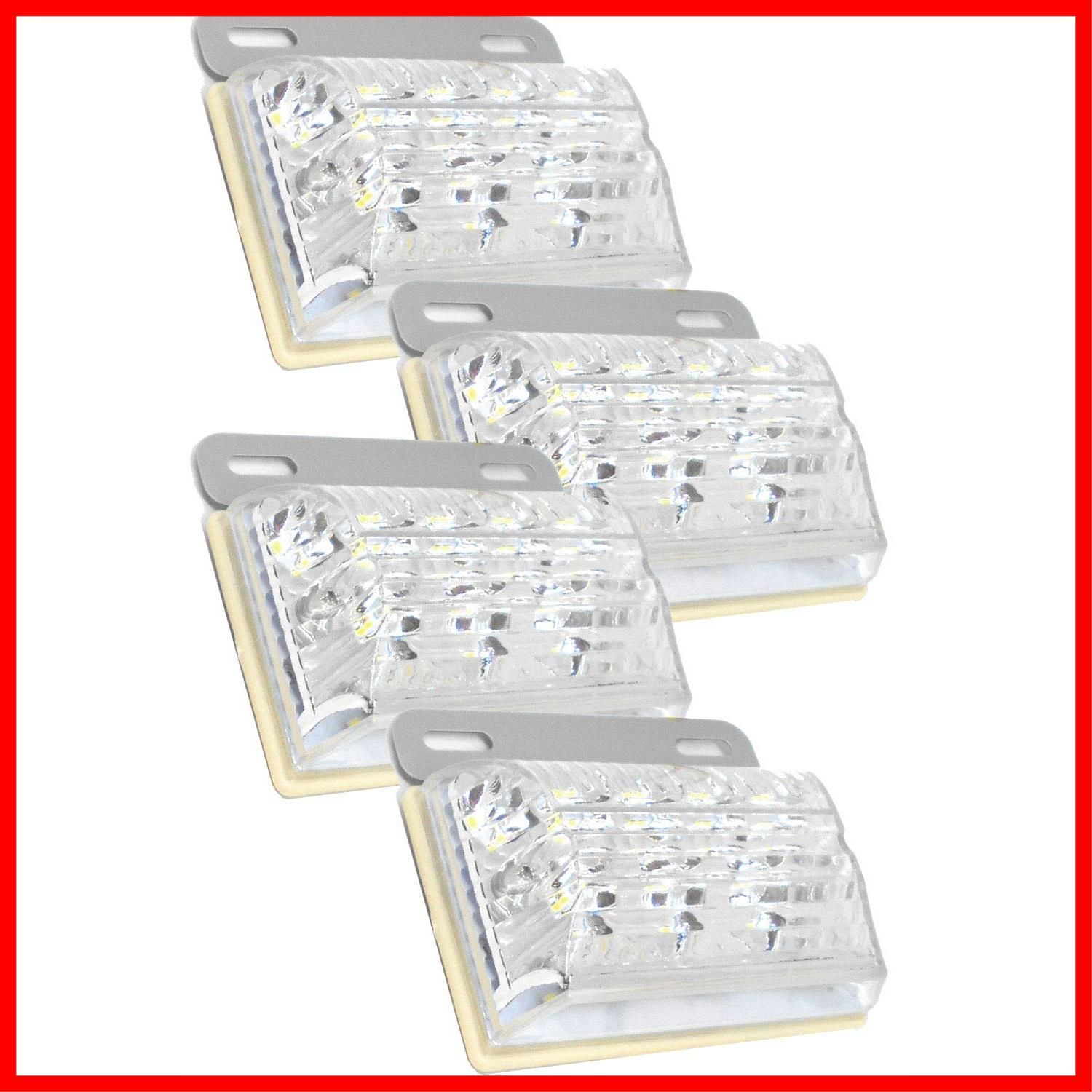 【人気商品】角型 4個セット) (白 軽トラ ダウンライト マーカーランプ 12V サイドマーカー LED morytrade