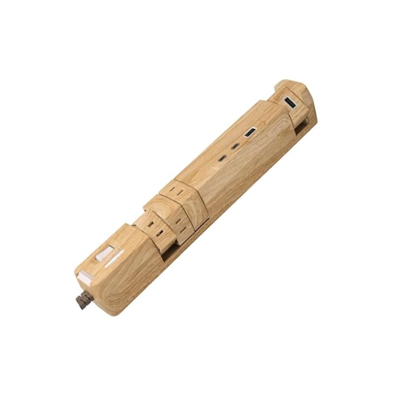 新着商品 Fargo 電源タップ TAPKING T5 PD65W 回転式 AC差込口 6個口 USB TYPE-C TYPE-A ポート ベージュウッド PD65W