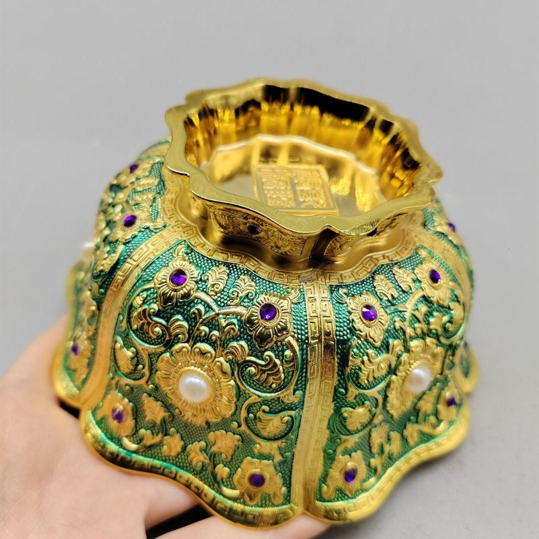 銅 細工 花開富貴碗 玄関 書架 装飾品 工芸品 置物 銅 細工 花開富貴碗 玄関 書架 装飾品 工芸品 置物 - メルカリ