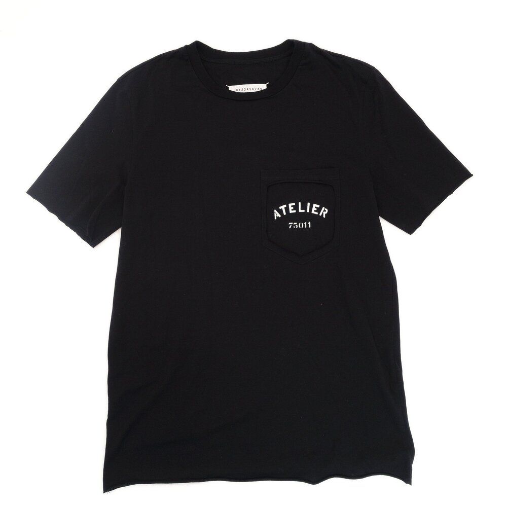 メゾンマルジェラ Maison Margiela アトリエ 75011 Tシャツ メンズ ブラック サイズ 48 Mサイズ 黒 7-9-679